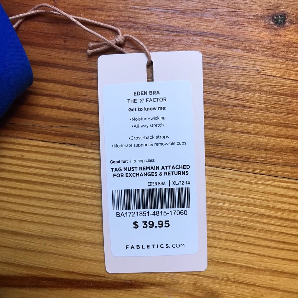 Fabletics Royal Blue Eden Crossback Bra, NWT, XL - Picture 5 of 15